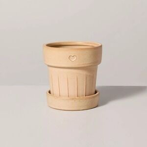 4.5" Heart Accent Stoneware Planter with Saucer – Hearth & Hand Magnolia 2025